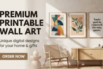design beautiful printable wall art and poster frames