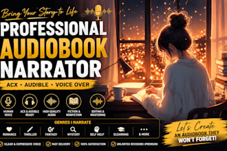 be your audiobook narrator for acx audible voice over narration