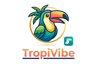 make different vibrant tropical mascot logo for your company