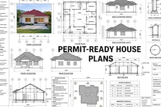 city permit blueprint construction drawings plans architect house patio deck adu