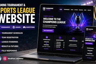 build a gaming tournament and sports league website