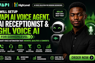 setup vapi ai voice agent, ai receptionist and ghl voice ai for gohighlevel now