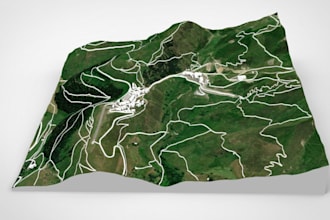 digital terrain model from google earth dem, slope terrain stl,3d racetrack site