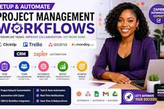setup clickup trello asana project management monday crm zapier automation
