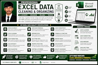 clean, format, merge, split excel data