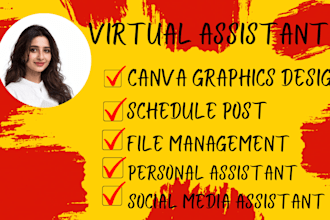 be your virtual assistant and canva social media designer
