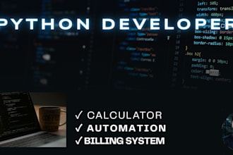 develop python calculator automation and billing system