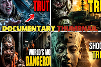 design cinematic documentary youtube thumbnails