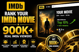rank imdb movie hit 900k imdb page visit imdb promotion grow actor profile