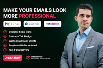 design a clickable HTML email signature