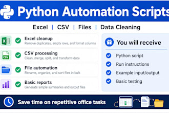 create python scripts to automate excel CSV and files