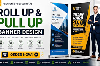 design modern roll up pull up retractable banner and signage for business brands