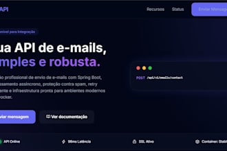 develop a spring boot email API for your web forms