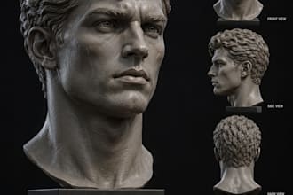 sculpt quality 3d models, characters,  for 3d printing rendering