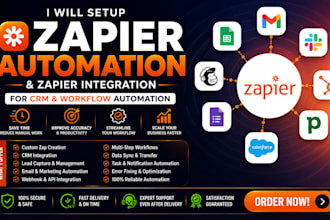 setup zapier automation and zapier integration for crm and workflow automation