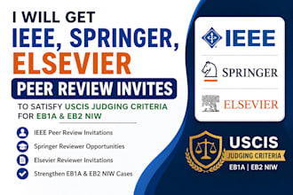get ieee springer elsevier peer review invites to satisfy uscis judging for eb1