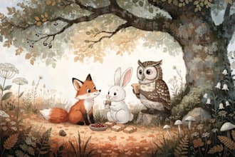children story book illustration, children story, book