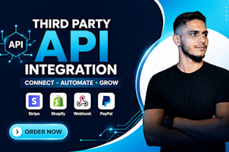 integrate third party API, rest API, payment gateway, webhooks and automation