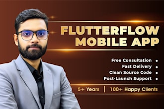 develop a flutterflow mobile app with firebase for android and ios