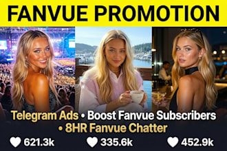 fanvue promotion via telegram ads to boost fanvue subsribers 8hr fanvue chatter