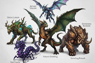 draw fantasy creatures and custom monster illustration