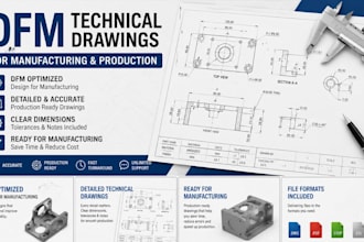 create dfm technical drawings for manufacturing and production
