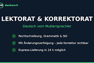 professionelles lektorat und korrektorat auf deutsch liefern
