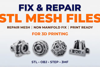 repair edit and fix non manifold stl mesh and 3d model for 3d printing