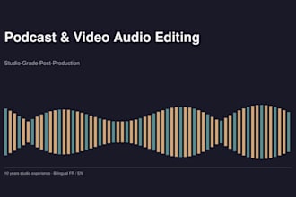 edit, clean and master your audio to broadcast quality