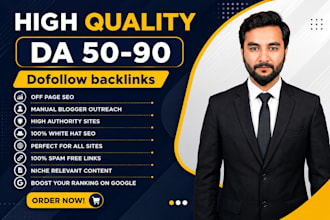 provide high da dofollow backlinks for off page SEO