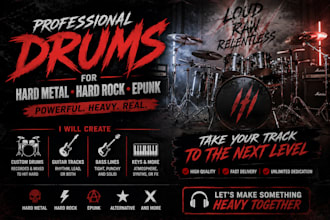 write custom alternative punk or distorted drum loops