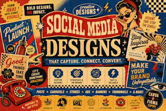 design modern social media posts, carousels and graphics