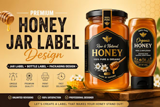 design premium honey jar label honey packaging  bottle