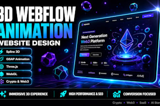 build spline animation interactive 3d webflow website crypto threejs gsap webgl