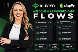 set up klaviyo welcome and abandoned cart flows for shopify