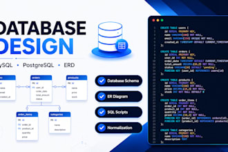 design a professional mysql or postgresql database