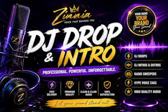 record a  premium professional dj drop and radio intro