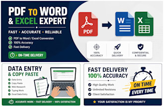do data entry, copy paste, PDF to word and excel