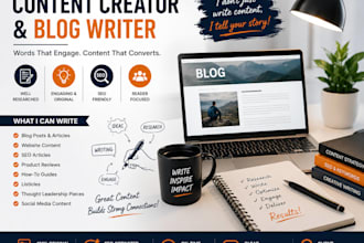 write 60 SEO blog posts monthly with complete on page optimization