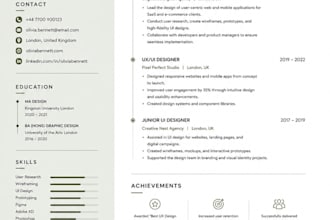 a modern resume CV for job applications