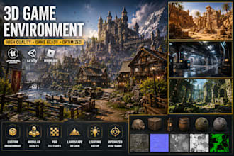 create a custom 3d game environment for unity, unreal engine and roblox