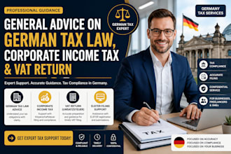 give general advice on german tax law, corporate income tax and vat return