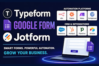 create jotform typeform googleform for ai automation via n8n zapier ghl make crm