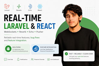integrate laravel reverb, websockets, echo and react for realtime application