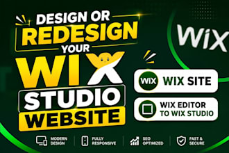 design or redesign your wix studio website, wix site, wix editor to wix studio