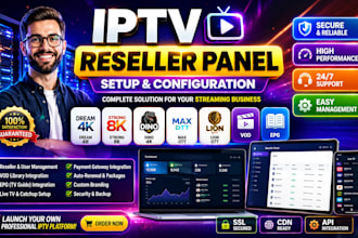 create reseller panel for dream4k strong8k, dino 4k max ott loin ott vod epg