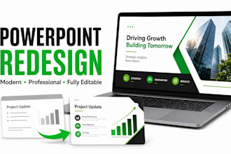 redesign powerpoint slides into a modern business presentation