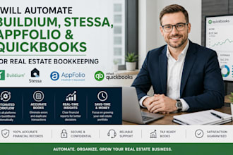automate buildium, stessa, appfolio and quickbooks for real estate bookkeeping