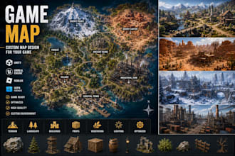 design a custom game map for unity, unreal engine, roblox and uefn