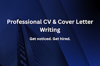 write a professional CV and cover letter